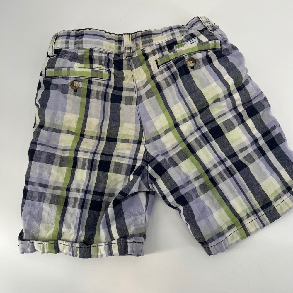 Janie and Jack Plaid Shorts Kids 18-24 Months Green Blue White Button Fly - Picture 2 of 7